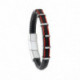 Bracelet Homme Cuir Rouge et Acier JOURDAN