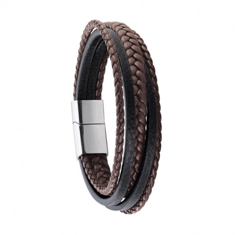 Bracelet Homme Cuir et Acier JOURDAN