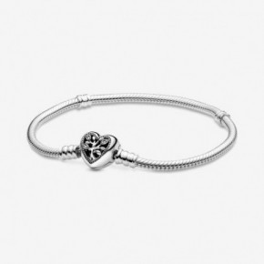 Bracelet Maille Serpent Fermoir CØur arbre de vie ARGENT PANDORA MOMENTS Taille 17