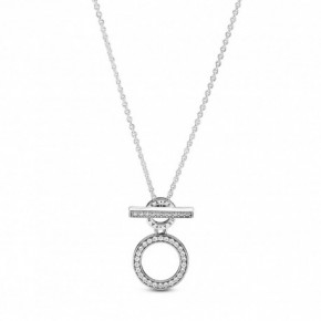 Collier Barre en T Creole Double Couleur Argent Taille 45
