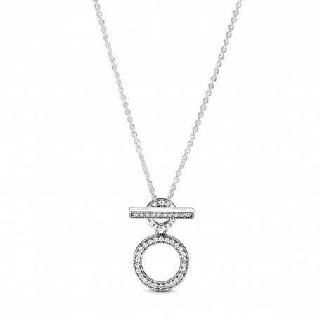 Collier Barre en T Creole Double Couleur Argent Taille 45