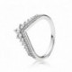 Bague Voeu Princesse Couleur Argent et Pierres Oxydes de zirconium Taille 56