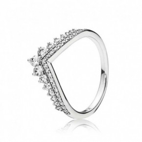 Bague Voeu Princesse Couleur Argent et Pierres Oxydes de zirconium Taille 56