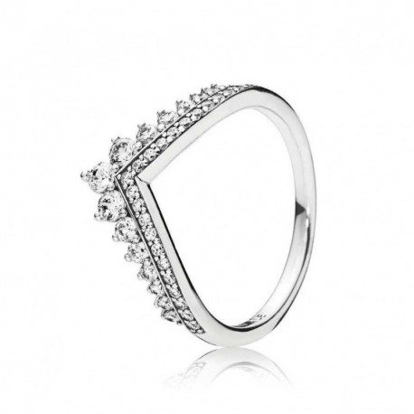 Bague Voeu Princesse Couleur Argent et Pierres Oxydes de zirconium Taille 56