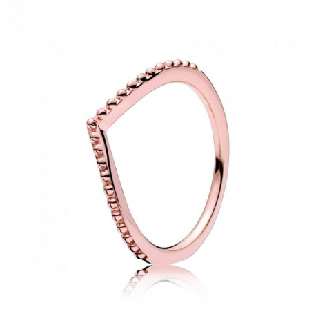 Bague Chevron Perlee Couleur Rose Taille 56