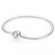 Bracelet Maille Serpent Fermoir Rond Classique Couleur ARGENT PANDORA MOMENTS Taille 19
