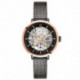 Montre Femme PIERRE LANNIER, Automatique Acier Rosé Milanais Noir