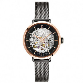 Montre Femme PIERRE LANNIER, Automatique Acier Rosé Milanais Noir