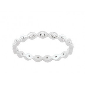 Bague Femme Moderne Or Blanc 9 Carats Tour Complet Diamants Collection Farandole