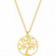 Collier Femme Plaqué Or Jaune Collection Arbre de Vie