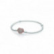 Bracelet Maille Serpent Fermoir CØur Rose Scintillant Couleur ARGENT et ROSE PANDORA MOMENTS Taille 18