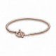 Bracelet Maille Serpent Fermoir T-Bar Lasso Couleur ROSE PANDORA MOMENTS TAILLE 17
