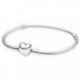 Bracelet Maille Serpent Fermoir Coeur Couleur ARGENT PANDORA MOMENTS Taille 21