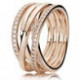 Bague Femme Large Lignes Brillantes Rose PANDORA