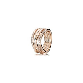 Bague Femme Large Lignes Brillantes Rose PANDORA