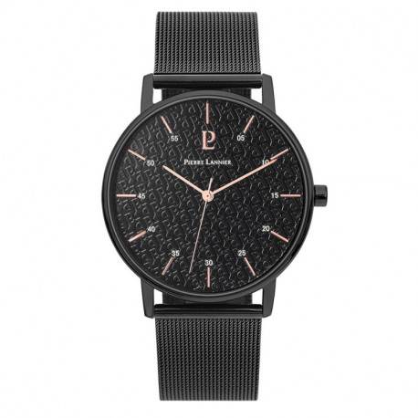 Montre Homme PIERRE LANNIER, Cityline Acier Milanais Noir