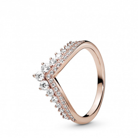 Bague Voeu Princesse Couleur Rose et Pierres Oxydes de zirconium Taille 56
