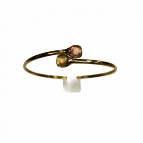 Bracelet Femme Jonc Or 18 carats Améthiste et Quartz Fumé Collection Noémie
