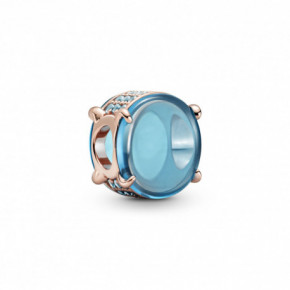 Charm Cabochon Ovale Plaqué Rose et Bleu PANDORA MOMENTS