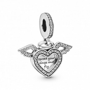 Charm Pendant Coeur et Ailes d'Ange PANDORA MOMENTS