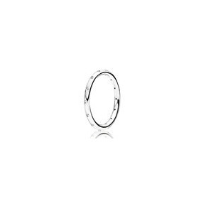 Bague Anneau Scintillant Simple Couleur Argent et Pierres Oxydes de zirconium Taille 52