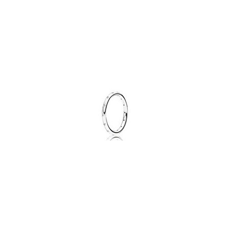Bague Anneau Scintillant Simple Couleur Argent et Pierres Oxydes de zirconium Taille 52