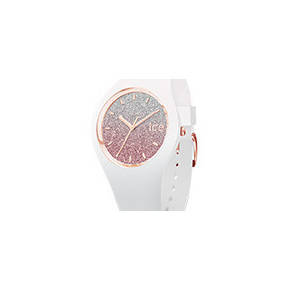 Montre Femme ICE WATCH, ICE Lo Blanche et Paillettes Rose Taille S