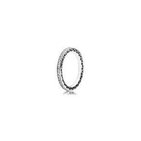 Bague CØurs Scintillant Couleur Argent et Pierres Oxydes de zirconium Taille 56