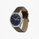 Montre Homme VIENNA Lacoste, cuir marron et cadran bleu marine