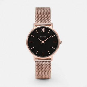 Montre Femme Minuit Bracelet Milanais Noir Cluse