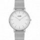 Montre Femme La Bohème Argentée Bracelet Milanais Fond Blanc Cluse