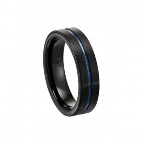 Bague Homme Tungstene et PVD Noir et Bleu JOURDAN