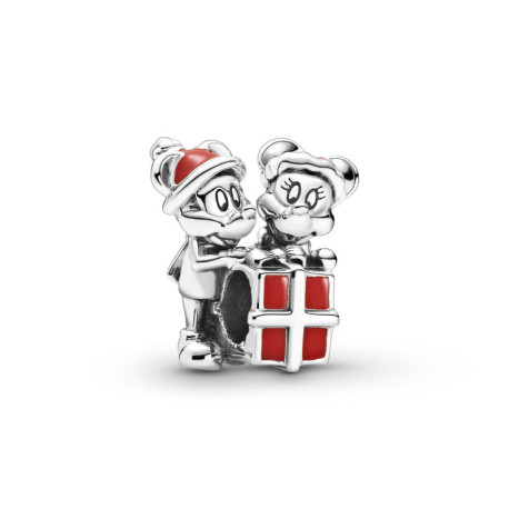 Charm Mickey & Minnie Couleur Argent et Rouge DISNEY X PANDORA, PANDORA MOMENT