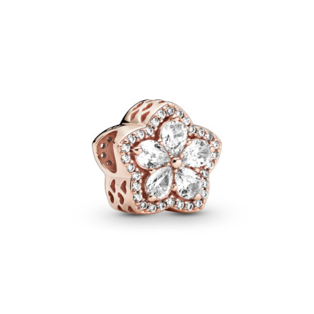 Charm Pave Flocon de Neige Scintillant Rose PANDORA MOMENTS