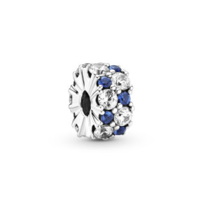 Charm Clip Scintillant Incolore et Bleu PANDORA MOMENTS