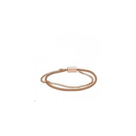 Bracelet Femme Classics Couleur Rosé Maille Milanaise Fossil - Katior